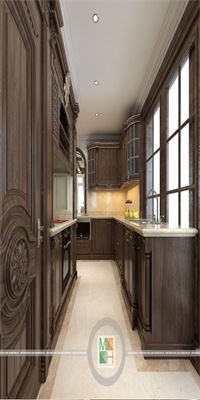 Nội thất gỗ óc chó tại Duplex Mandarin